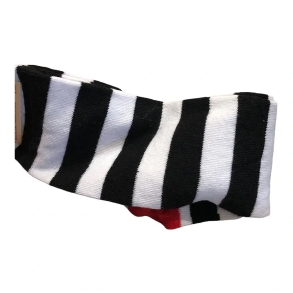 Pair of white and black‎ striped socks new